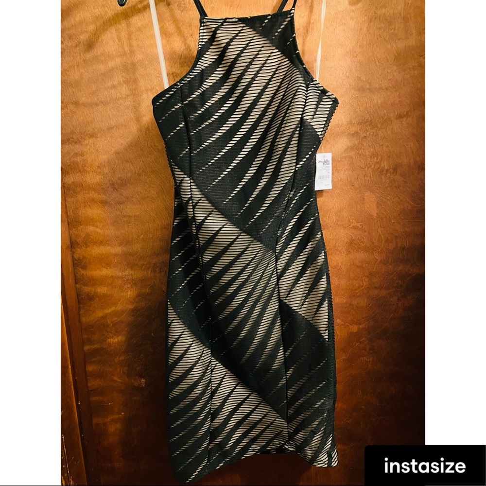 Charlotte Russe nude & black dress w/ crossed back